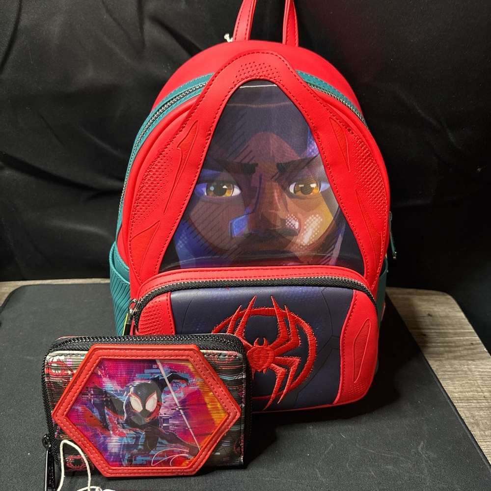 Loungefly Spiderman Miles Backpack and wallet